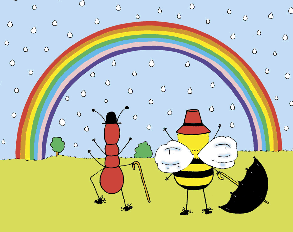 ANT and BEE and the Rainbow internal illustration by Angela Banner